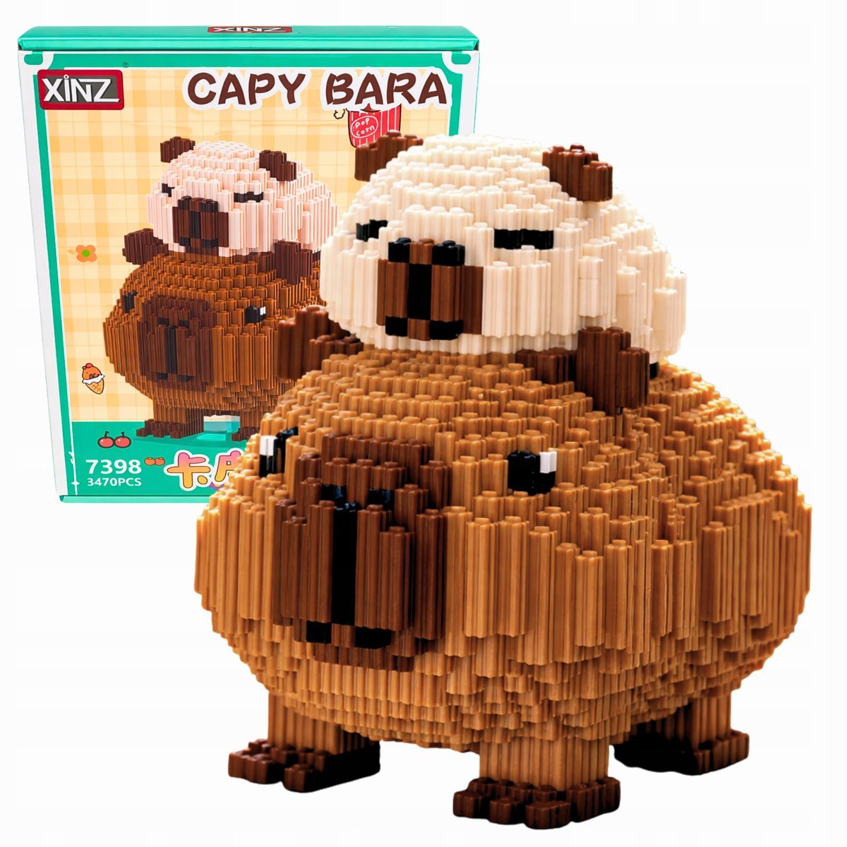 Klocki Kapibara z Pandą Konstrukcyjne 3470el 3D DUŻA Figurka DIY