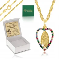 Biżuteria dla dzieci - ZŁOTY ŁAŃCUSZEK DAMSKI NASZYJNIK + ZAWIESZKA MEDALIK GRAWER NA CHRZEST 45CM - miniaturka - grafika 1