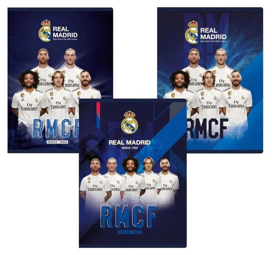 Zeszyt A5 32 kartki w linię z marginesem Real Madrid Madryt 10szt ASTRA