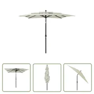 Parasole ogrodowe - The Living Store 3-poziomowy parasol na aluminiowym słupku - piaskowy - 2 -5x2 -5 m - Parasol Ogrodowy - miniaturka - grafika 1