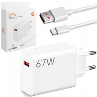 Ładowarki do telefonów - Szybka Ładowarka sieciowa Xiaomi , USB typ C do Xiaomi 6200 mA biały 67W - miniaturka - grafika 1