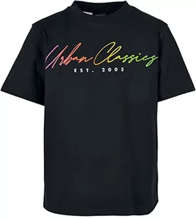 Koszulki męskie - Urban Classics Boys Scrips Logo Tee męski T-shirt czarny Basics, Casual Wear, Streetwear, czarny, 146-152 - grafika 1