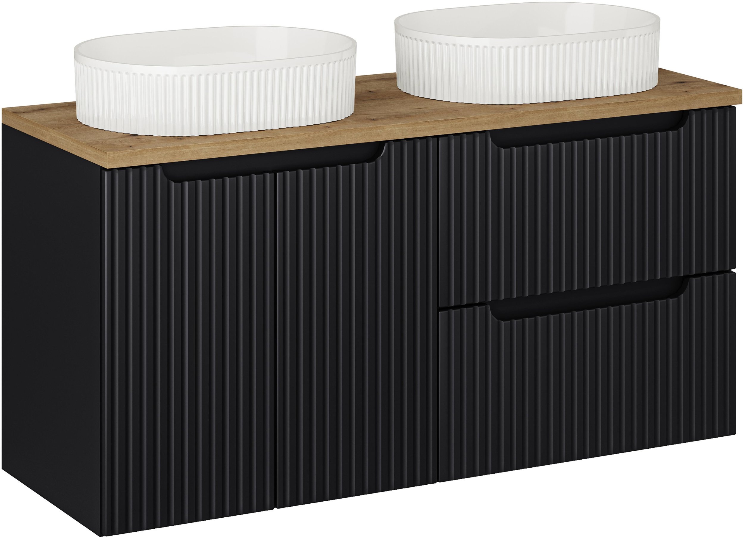 Zestaw meblowy 120cm z blatem i 2 umywalkami nablatowymi Beyond