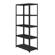 Szafy i regały magazynowe - Regał metalowy do garażu SAM 900 x 1830 x 450 mm All Black: czarny - miniaturka - grafika 1
