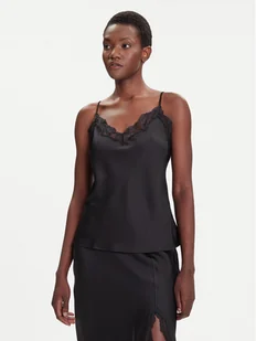 Calvin Klein Top LV044C101G Czarny Regular Fit - Koszulki i topy damskie - miniaturka - grafika 1