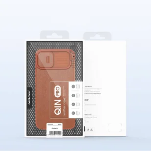 Nillkin Qin Leather Pro Case etui iPhone 14 osłona na aparat kabura pokrowiec obudowa z klapką czarny - Etui i futerały do telefonów - miniaturka - grafika 5