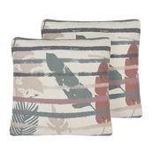 Poduszki dekoracyjne - 2 Poduszki Dekoracyjne W Paski 45 X 45 Cm Wielokolorowe Bidens - miniaturka - grafika 1