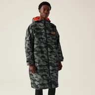 Płaszcze damskie - Regatta Unisex Płaszcz Plażowy Wodoodporny Changing Robe Grey Black Camo - miniaturka - grafika 1