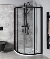 Kabiny prysznicowe - SIGMA SIMPLY BLACK kabina prysznicowa półokrągła 1000x1000mm, R550, szkło czyste - miniaturka - grafika 1