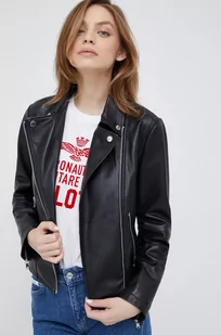 Emporio Armani ramoneska skórzana damska kolor czarny przejściowa - Kurtki damskie - miniaturka - grafika 1