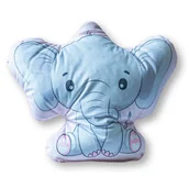 Kołdry i poduszki dla dzieci - Poduszka przytulanka Kształtka 33x22 Słoń szara pudrowa różowa - miniaturka - grafika 1
