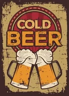 Podkładki pod mysz - PODKŁADKA POD MYSZ Z Nadrukiem 22x18cm Piwo Cold Beer Vintage Tekst Prezent - miniaturka - grafika 1
