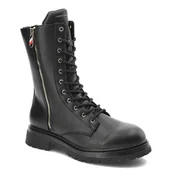 Botki damskie - Czarne Botki Tommy Hilfiger Modne Buty Damskie - miniaturka - grafika 1