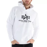 Bluzy sportowe męskie - Bluza Alpha Industries Basic Hoody 17831209 - biała - miniaturka - grafika 1