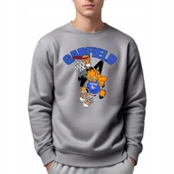 Bluzy męskie - BLUZA MĘSKA Szara Dresowa Na Prezent Urodziny Dla Fana GARFIELDA Wzory - L - miniaturka - grafika 1