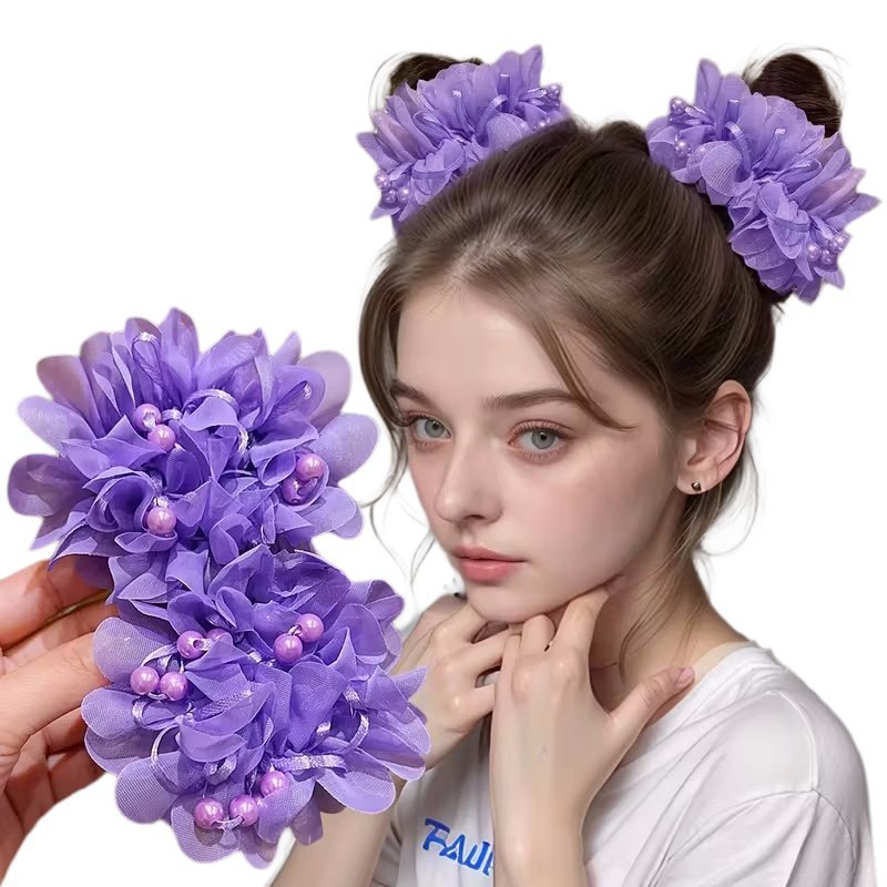 Gumki do Włosów Super Wzory i Kolory Elegancka Fioletowa x2szt.
