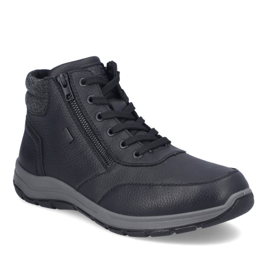 Buty męskie zimowe z membraną Rieker 03624 ocieplane skórzane wysokie-42