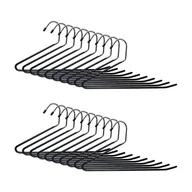 Skarpetki dla dzieci - Relaxdays Wieszak na spodnie, zestaw 20 sztuk, kształt S, antypoślizgowe wieszaki na ubrania, do zawieszenia spodni, oszczędność miejsca, metal, srebrny/czarny - miniaturka - grafika 1