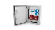 Rozdzielnie elektryczne - Rozdzielnica budowlana 32/5 + 16/5 + 2*GS 230V + zabezpieczenia, zamykana obudowa ABS IK10 IP65, N21B11B1ABS - miniaturka - grafika 1