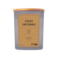 Świece - Świeca sojowa DONAU HOME, w szarym szkle, drewniana pokrywa i knot, Fruit Orchard, 200g - miniaturka - grafika 1