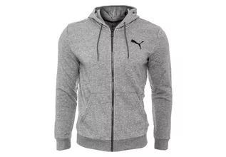 Bluzy męskie - Puma  Męska Bluza Dresowa Bawełniana Z Kapturem Ess Small Logo Fz Hoodie Grey 586704 53 S - grafika 1