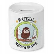 Skarbonki - Skarbonka 330 ml Dla Mateusza Syna Dziecka Prezent z Nadrukiem ze Zdjęciem + Opakowanie na prezent (wzór 02) - miniaturka - grafika 1