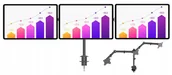 Uchwyty do monitorów - Biurkowy Uchwyt na Trzy Monitory 3 x 21 24 27 cali Uniwersalny - miniaturka - grafika 1