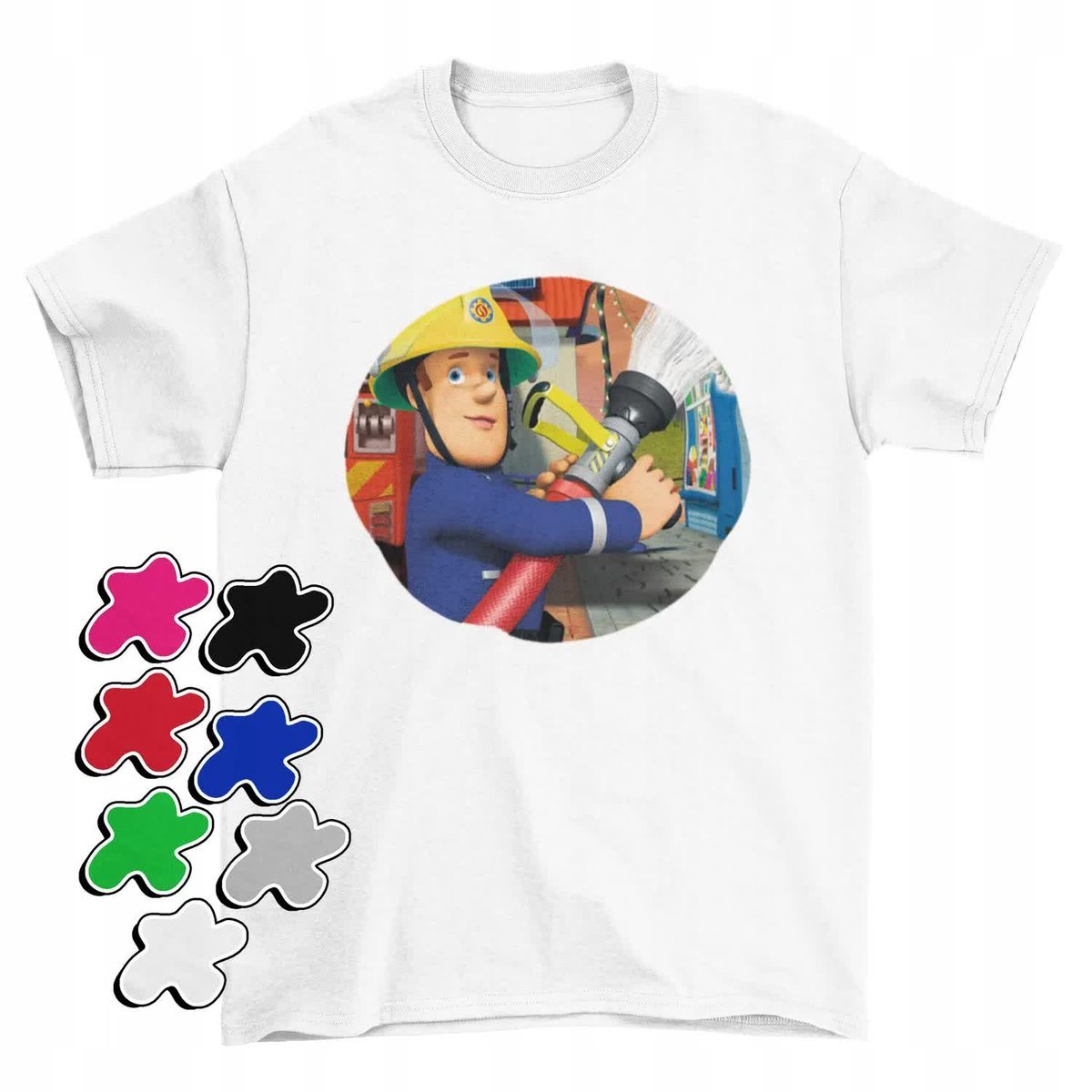 Koszulka T-Shirt Dziecięca Z Nadrukiem Strażak Sam Dla Dzieci -M 134-140