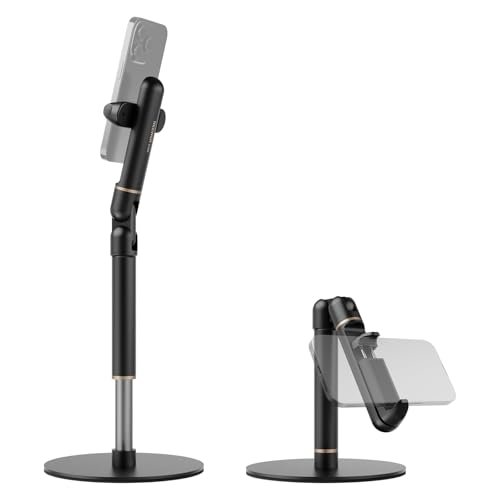 NEEWER BASICS ST006 uchwyt na telefon komórkowy, regulowany stojak na telefon, zacisk z obciążoną metalową podstawą, uchwyt na biurko kompatybilny z iPhone 16 15 Pro Max Plus Samsung do nagrywania