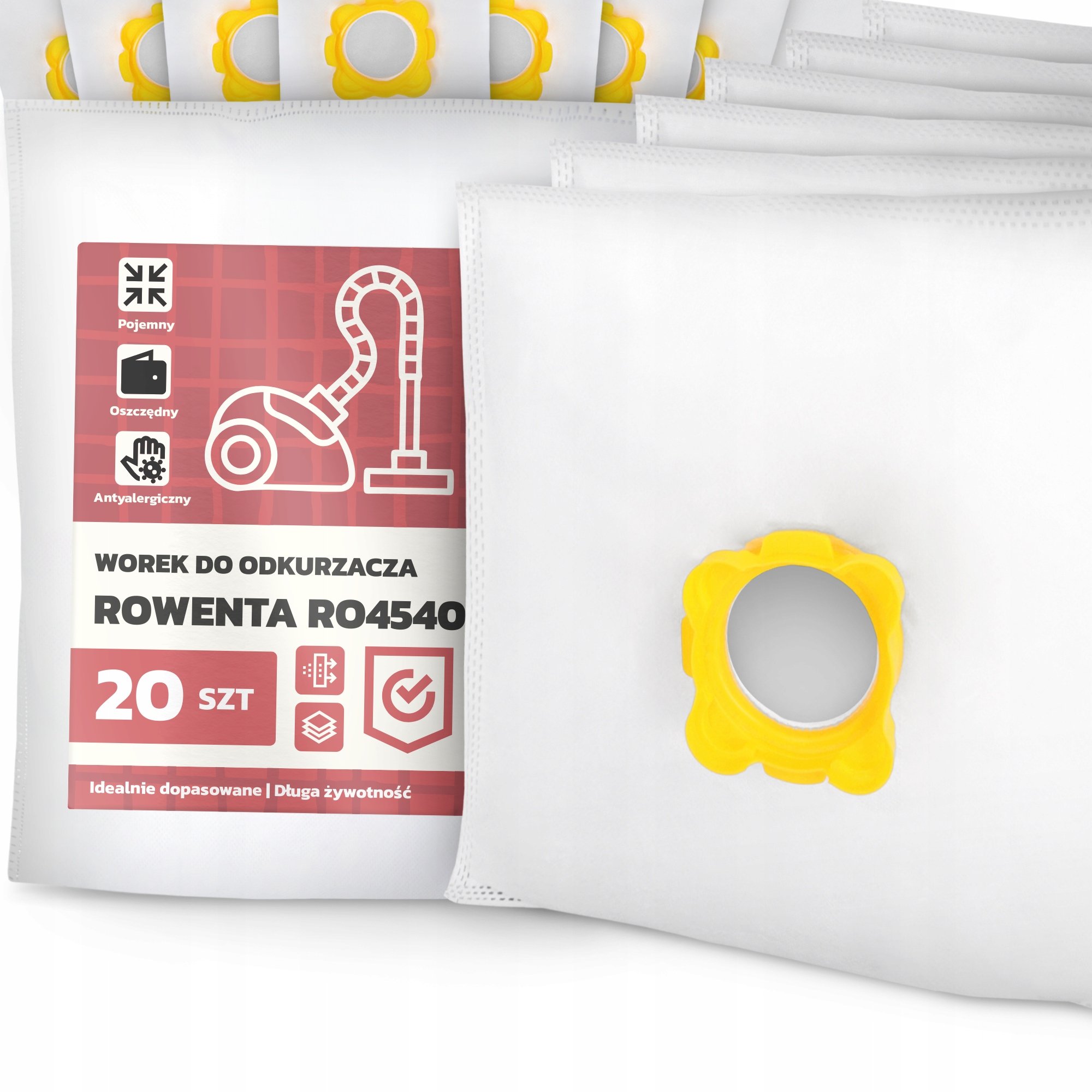 20x Worek do Odkurzacza Rowenta RO4540 Syntetyczny Mikrowłókna Duży Work G9