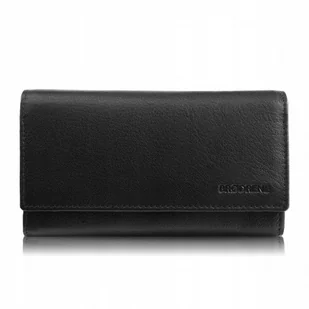 PORTFEL DAMSKI SKÓRZANY CZARNY DUŻY KLASYCZNY BRØDRENE G-84MN/BL - Portfele - miniaturka - grafika 1