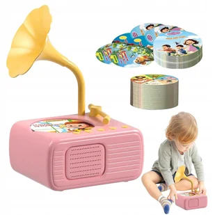 ZABAWKA GRAMOFON DLA DZIECI EDUKACYJNE MUZYCZNE ELEKTRYCZNE DO NAUKI KARTY - Instrumenty muzyczne dla dzieci - miniaturka - grafika 1