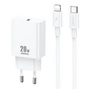 Ładowarki do telefonów - Ładowarka sieciowa Remax, RP-U5, USB-C, 20W (biała) + kabel Lightning - miniaturka - grafika 1