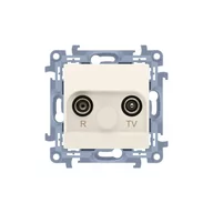 Gniazdka elektryczne - LEDart antenowe RTV końcowe kremowe CAK.01/41 Kontakt Simon10 - miniaturka - grafika 1