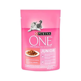 Purina One Junior z łososiem i marchewką 85g - Mokra karma dla kotów - miniaturka - grafika 1