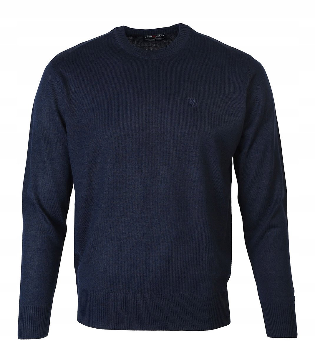 SWETER Męski Klasyczny Gładki GRANATOWY M Pako Jeans