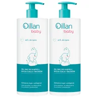 Kosmetyki kąpielowe dla dzieci - Zestaw Oillan Baby, żel do kąpieli, mycia ciała i włosów 3w1, od 1 dnia życia, 2 x 750 ml - miniaturka - grafika 1