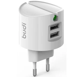 Budi - Ładowarka sieciowa 2x USB + kabel Lightning 1 m (Biały) - Ładowarki do telefonów - miniaturka - grafika 2