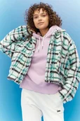 Płaszcze damskie - LEE CROPPED SHERPA JACKET DEEP EMERALD L55GAX38 L - miniaturka - grafika 1
