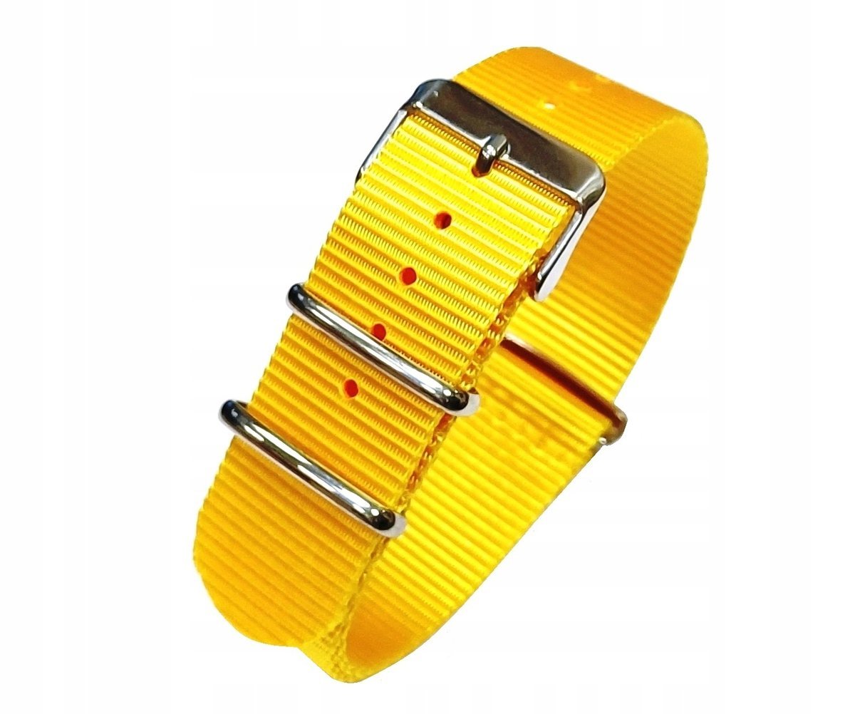 DŁUGI, WOJSKOWY PARCIANY, NYLONOWY PASEK NATO 24MM + TELESKOPY - ŻÓŁTY