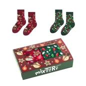 Skarpetki dla dzieci - Zestaw kolorowych skarpetek w ozdoby świąteczne r.30-35 - mixTURY Na choinkę - miniaturka - grafika 1