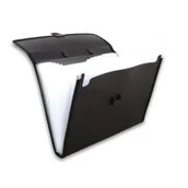 Teczki i skoroszyty - Penmate Aktówka 12 przegródek PP-4302 czarna - miniaturka - grafika 1