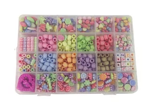 Zestaw do Biżuterii Bransoletek Plastikowe Pudełko 650 Koralików - Prace ręczne dla dzieci - miniaturka - grafika 2