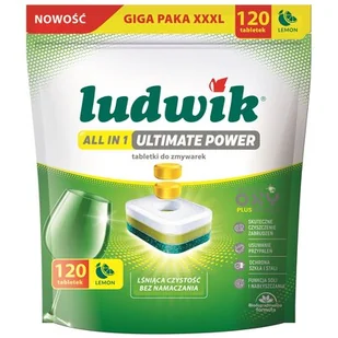 Tabletki do zmywarek LUDWIK All In One Ultimate Power Lemon - 120 szt. - Akcesoria i części do zmywarek - miniaturka - grafika 1