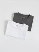 Bluzki dla niemowląt - Reserved - Bawełniany t-shirt 2 pack - ciemnoszary - miniaturka - grafika 1