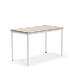 Biurko SONITUS PLUS, 1200x600x720 mm, HPL popielaty, redukcja hałasu, biały - Meble do szkół i przedszkoli - miniaturka - grafika 1