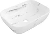 Umywalki - Mexen Rita umywalka nablatowa 45 x 32 cm, biała kamień - 21084582 - miniaturka - grafika 1