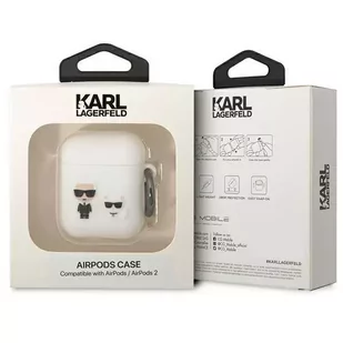 Etui ochronne na słuchawki Karl Lagerfeld do AirPods 1/2 cover biały/white Silicone Karl & Choupette - Akcesoria do słuchawek - miniaturka - grafika 3