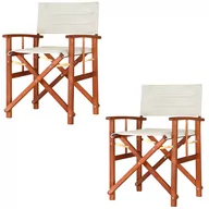 Fotele i krzesła ogrodowe - Krzesło reżyserskie Cannes 2 szt. Kremowy Tapicerowany - miniaturka - grafika 1