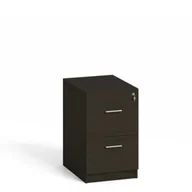 Szafy biurowe - B2B Partner Drewniana szafa kartotekowa, 2 szuflady, wenge kart 2xA4 wenge - miniaturka - grafika 1